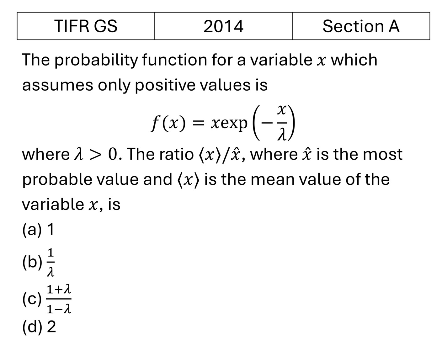 Question 1