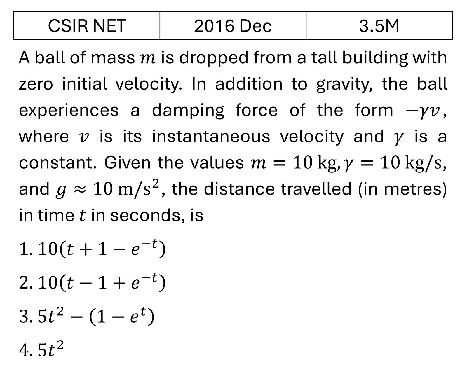 Question 1
