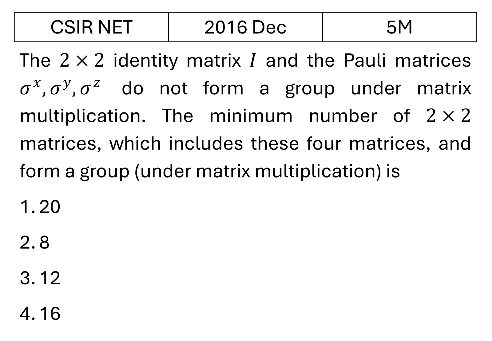 Question 1