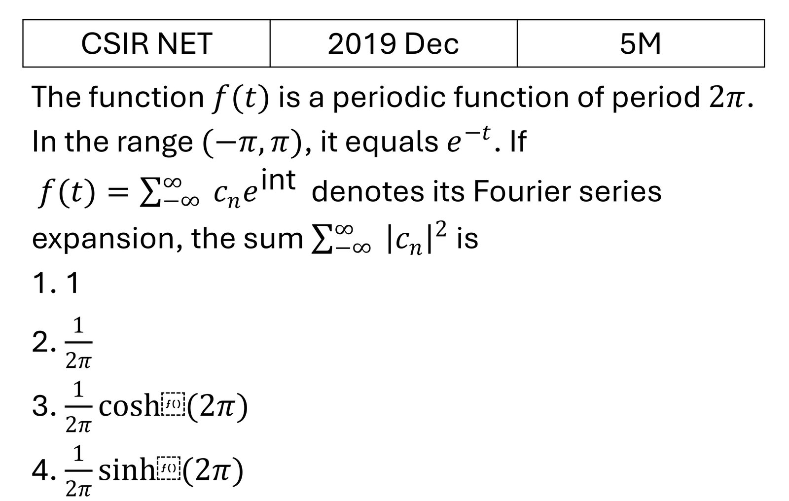 Question 1
