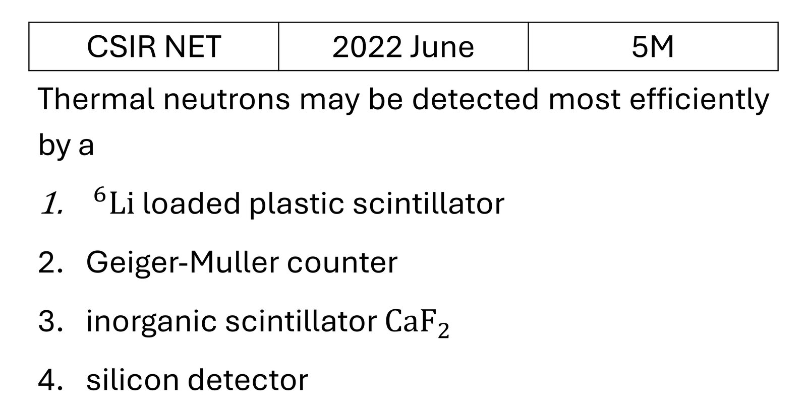 Question 1