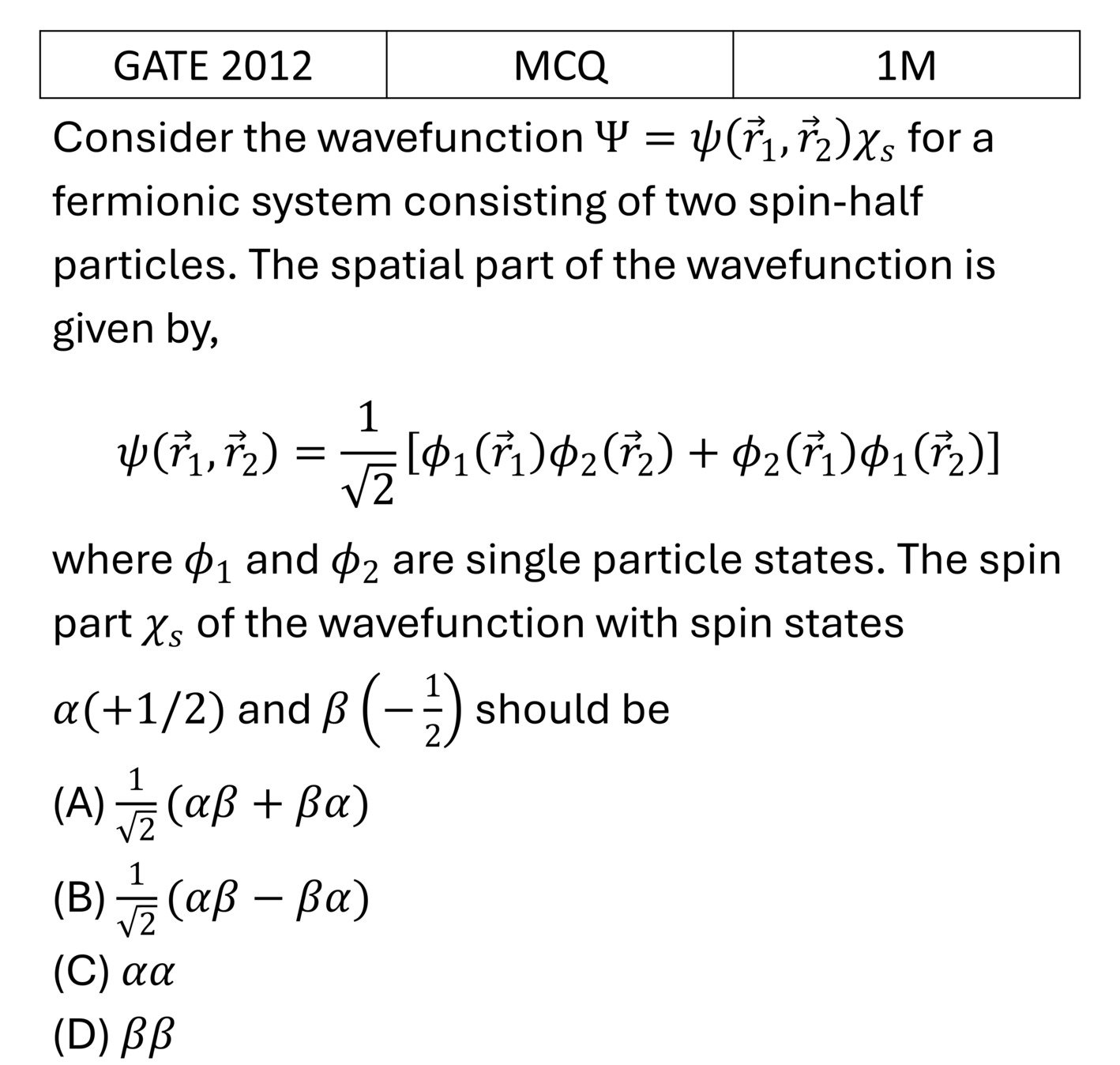 Question 1