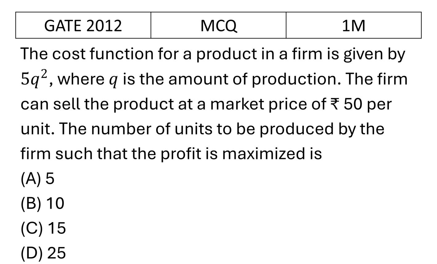 Question 1